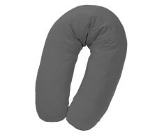 Julius Zöllner 4670040537 Stillkissen mit Perlenfüllung, uni Baumwolle, ca. 190 cm, uni anthracite