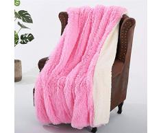 SONNIGPLUS Wohndecken, Dicke Decke Warm, Sofadecke, Couchdecke, Plüschdecke, Warme Kaschmirdecke für den Winter, bequem, hautfreundlich, Verblasst Nicht, Waschbar,Pink-160x200cm