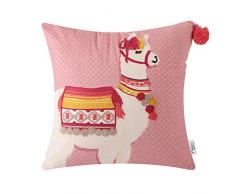 Kissen Plüsch Kissen Quaste Taille Kissen-Gesticktes Alpaka-Kissen aus Samt (Haarball)_40X40cm mit Kern