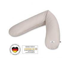 Julius Zöllner Stillkissen, Schwangerschaftskissen, Lagerungskissen, besonders angenehme und anschmiegsame Flockenfüllung, ca. 180 cm, uni taupe