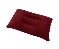 B Baosity Camping Kissen, Leicht Reisekissen, Aufblasbares Kopfkissen, Nackenkissen - 34x22cm Weinrot