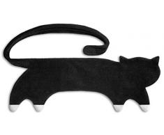 Leschi WÄRMEKISSEN lindert Rücken- und Bauchschmerzen/für Mikrowelle und Ofen/Körnerkissen für Damen, Kinder und Babys/Katze Coco, schwarz weiß