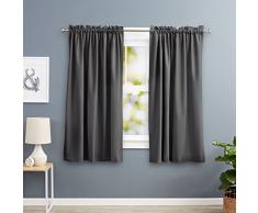 AmazonBasics wärmeisolierender Verdunkelungsvorhang, 2 Stück, 168 x 137 cm (BxL), Dunkelgrau