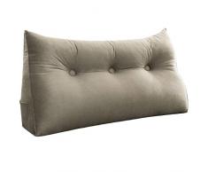 VERCART Kissen Samt Rückenkissen Lesen Kopfkissen Nackenrolle Hals für Sofa Bett Rückenlehne Keilkissen Keilförmiges Stützkissen Weiches Erwachsene Dekoration Abnehmbar Beige 100cm
