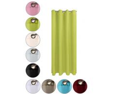 wometo Vorhang mit 8 rostfreien Metall Ösen Blickdicht 140x245 cm Türvorhang Ösenvorhang - grün apfelgrün