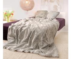 Wohnen & Accessoires Pelzdecke Felldecke Webpelz Tagesdecke Silberfuchs 150x200