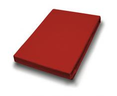 Hahn Haustextilien Jersey-Laken für Matratzentopper 140-160x200-220 cm rot