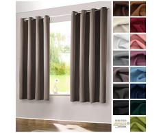 heimtexland ® 1 Paar Thermo- Verdunklungsgardinen Ösenschal isolierend verdunkelnd schalldämmend Blickdicht Gesund Wohnen Vorhang ÖKOTEX Gardine HxB 160x135 Schlamm Typ139