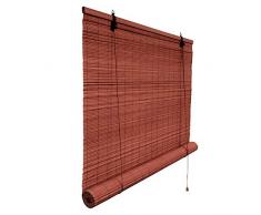 Victoria M. Klemmfix Bambusrollo 80 x 160 cm in Kirsche, Sichtschutz Rollo ohne Bohren für Fenster und Türen