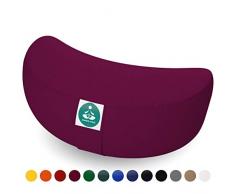 Present Mind Meditationskissen Halbmond - Sitzhöhe 15cm - Yogakissen - Zafu Halbmondkissen - Hergestellt in der EU