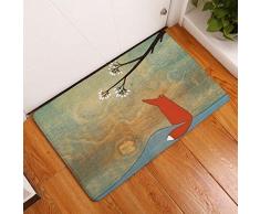 Nunbee Fußmatte Druck Designe Anti Rutsch Unterlage Wasseraufnahme Praktische Teppich Schmutzfangmatte Haustür Flur Innenbereich Aussen Lustig, Fox 5 50 * 80cm