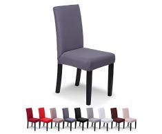 SaintderG® Stuhlhussen 6 Stück Elastische Moderne Beschützer Stuhlhussen, Hochzeit Partys Bankett Deko, bi-Elastic Spannbezug, sehr pflegeleicht und langlebig Universal (Grau, 6 Stück)