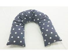 Biona Seitenschläferkissen/Stillkissen 140 x 35 cm (Baumwolle Sterne grau)
