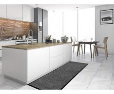 Primaflor - Ideen in Textil Küchenläufer Küchenvorleger Schmutzfangmatte CLEAN - Anthrazit, 60x180 cm, Küchenteppich Schmutzfangläufer