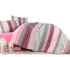 My Palace Fein Biber-Bettwäsche 200x220 cm Feinbiber-Bettwäsche 200x220cm / Biber-Bettwaesche/Feinbiber Bettwaesche/Biber Bettwaesche schwarz rot Flanell Baumwolle Jersey