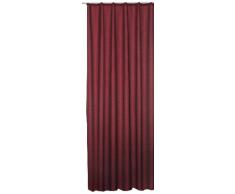 Dekoschal Vorhang Wildseide Optik lichtdurchlässig Übergardine Kräuselband Gardine ca.140x245 cm (bordeaux)