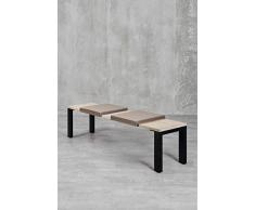 Carla&Marge Klemm-Kissen Sitzbank Küchenbank Maibe - 2er Set - 44x6x41 cm - weiches Sitz-Kissen, Kunstlederbezug für Sitzbanktiefe 37,5 cm - Farbe: Cappuccino/Hellbraun/Braun