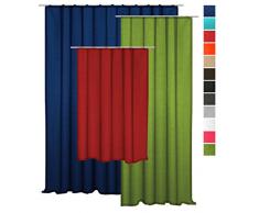 Dekoschal Seidenglanz doppelte breite halbtransparent Vorhang Übergardine Kräuselband Gardine ca.300x245 cm #1319 (türkis)