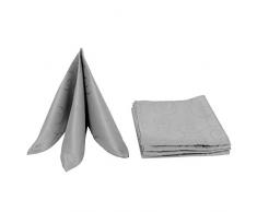 Stoff Serviette Mundservietten Maßanfertigung im Ornamentedesign 6er Set Eckig 40 x 40 cm in Grau