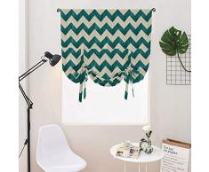 Verdunkelungsvorhang zum Binden, geometrische Muster Gestreifte Fenstervorhänge Vorhänge, wärmeisolierte römische Küchenfenstervorhänge C 80x140cm (31x55inch)