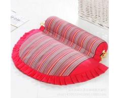 LLWX Gebärmutterhalskissen Raues Tuch Kombinationskissen Halswirbelsäule Spezialkissen Buchweizen-Kissen Reparatur-Nackenkissen Volles Buchweizenleder-Kissen Kern 45 * 38 * 8 Groß rot