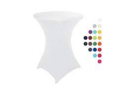 HAORUI Stretch Stehtischhussen, Elastische Tischdecken, Spandex Hussen für Rund, Cocktail Bistrotisch und Dekoration für Hochzeiten, Feiern(60cm Weiß)