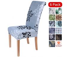Homaxy Universal Stretch Stuhlhussen 2er 4er 6er Set Stuhlbezug für Stuhl Esszimmer (6er Set, Style 12)