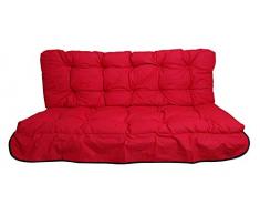 MFG 2-teilige Hollywoodschaukel Auflage Anna, 160 x 50 x 10 cm, Uni rot