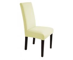 SCHEFFLER-HOME Mia aus Microfiber Stuhlhusse, Stretch-Stuhlbezug elastische moderne Husse, Dekoration Stuhl-Abdeckung aus Elastik-Stoff mit Gummiband für universelle Passform, bi-elastic Spannbezug, sehr pflegeleicht und langlebig - Natur