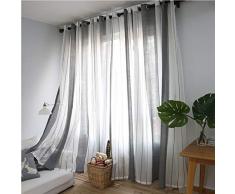 FSYGZJ Gestreifte Gardinen Voile, Hergestellt Privacy Protected, Gardinen Voile Ultra-halb transparentes Fenster Eyelet Balkon Wohnzimmer-1 Panel 100x200cm Tropfen,100 * 250CM