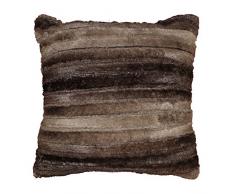Douceur dIntérieur Kissen, Fellimitat, aus Polyester, 40 x 40 cm, Noli, Schokoladenbraun