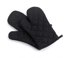 TFENG Ofenhandschuhe, Hitzebeständige Grillhandschuhe, Anti-Rutsch Backofen Handschuhe (Schwarz, 1 paar)