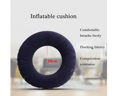 JJDDG Aufblasbares Sitzkisse orthopädische rund Kissen Weich Sitzring mit Pumpe, Anti-Dekubitus verhindern, vergrößerte Hohle Design, Geeignet Für Auto, Büro- & Rollstuhl,Blau