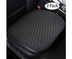 MAXTUF Sitzbezüge Auto Sitzauflage Sitzkissen Auto Abdeckung rutschfest Atmungsaktiv für Vordersitz mit Seitentasche, 2 Stück, Schwarz