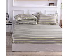 Yuan Duner daunen bettdecke，Bettlaken-Set mit Blumenmuster und Kissenbezug aus Satin-Seide Sommer kaltes Material Queen-Size-Bettlaken für Kingsize-Bett-Geben Sie 6 EIN_150x200cmx25cm