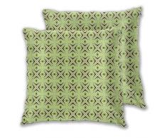 CONICIXI Atomform der Mitte des Jahrhunderts mit Bumerang-Details, Punkten und gekreuzten Linien Mikrofaser Kissenbezug, 3D-Muster Mehrfarbig optional, Zwei Packungen, ohne Kissen