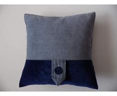 PaníPillow-Original Design Kissenbezüge Kissenbezug Kissenhülle Kissenhüllen Zierkissen Dekokissen 35x35cm Baumwoll-Mischgewebe mit Stretch in Cord- und Samtoptik Rückseite Samt Optik waschbar