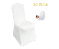 femor Stuhlhussen Weiß 20 Stück Stuhlhussen 40X20X25 cm Acelectronic Stuhlüberzug Moderne Stuhl Abdeckung für Hochzeiten und Feiern
