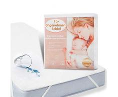 MUHOO Wasserdichter Matratzenschoner Inkontinenzunterlage 160 x 200 Matratzenauflage aus Bambus Baumwolle Nässeschutz Schonbezug für Matratze