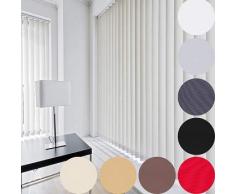 KSHANDEL24 LAMELLENVORHANG SCHIEBEVORHANG FERTIGES KOMPLETTSYSTEM Weiss SCHWARZ GRAU BRAUN ►8 Farben ►14 GRÖßEN (Weiss, 100x250 cm)