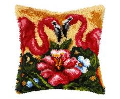 Orchidea ORC.4081 Knüpfkissen mit Flamingo, sortiert, 40,6 x 40,6 cm (16 x 16 Zoll)