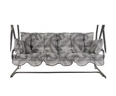 PATIO Auflagen Set Bora für Hollywoodschaukel Polsterauflage Sitzkissen Rückenkissen Seitenkissen Gesteppt G030-06PB 170 cm (grau)