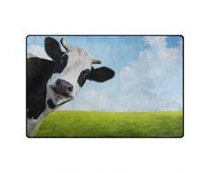 WowPrint Niedlicher Kuh-Teppich, waschbar, leicht, für Küche, Esszimmer, Wohnzimmer, Schlafzimmer, Heimdekoration, 78 x 50 cm, Multi, 152 x 99 cm