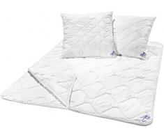 Traumnacht 3-Star Bettenset 4-Jahreszeiten, 1 x teilbare Bettdecke 200 x 220 cm und 2 x Kopfkissen 80 x 80 cm, weiß