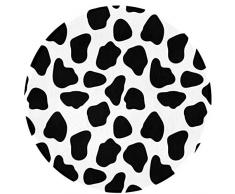 N/A Home Schlafzimmer-Dekoration, rund, rutschfeste Fußmatte, Bodenstühle, dekorativer Kuh-Teppich, kuschelig weicher Flanell, für Innen- und Außenbereich, kleine Spielmatte für Babys und Kinder