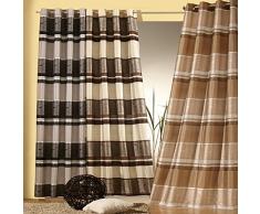 Gardine BLICKDICHT Vorhang Ösenschal aus edel glänzendem Jacquard-Gewebe in caramel beige HxB 245x140 cm hochwertige Qualität mit schönem Fall ...auspacken, aufhängen, fertig! Typ195