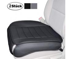 Big Ant Weich Sitzauflagen Auto, Autositzbezüge Sitzkissen Auto Sitzauflagen Sitzbezug für Auto Vordersitze mit PU-Leder (Schwarz-2 Stück)