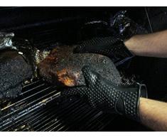 VRP hitzebeständige Silikonhandschuhe, BBQ Handschuhe – Beste Schutzisolierung, für Ofen, Grill, zum Backen, oder Kochen – ersetzen Sie Topflappen und Ofenhandschuhe – Fünf Finger, wasserdicht, hervorragender Grip – 4 Farben.