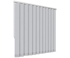 HB-Sonnenschutz Lamellenvorhang, Lamellen, Vertikaljalousie, Vertikallamellen, Komplettset, 127 mm, hell grau, Schnur/Kette, jedes Maß ist möglich (Breite: 100-150 cm x Höhe: 100-150 cm, hellgrau)