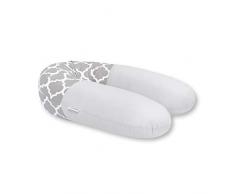 Stillkissen mit Füllung für Baby Lagerungskissen Seitenschläferkissen inkl. Bezug Größe 160cm (Indien Grau/Hellgrau)